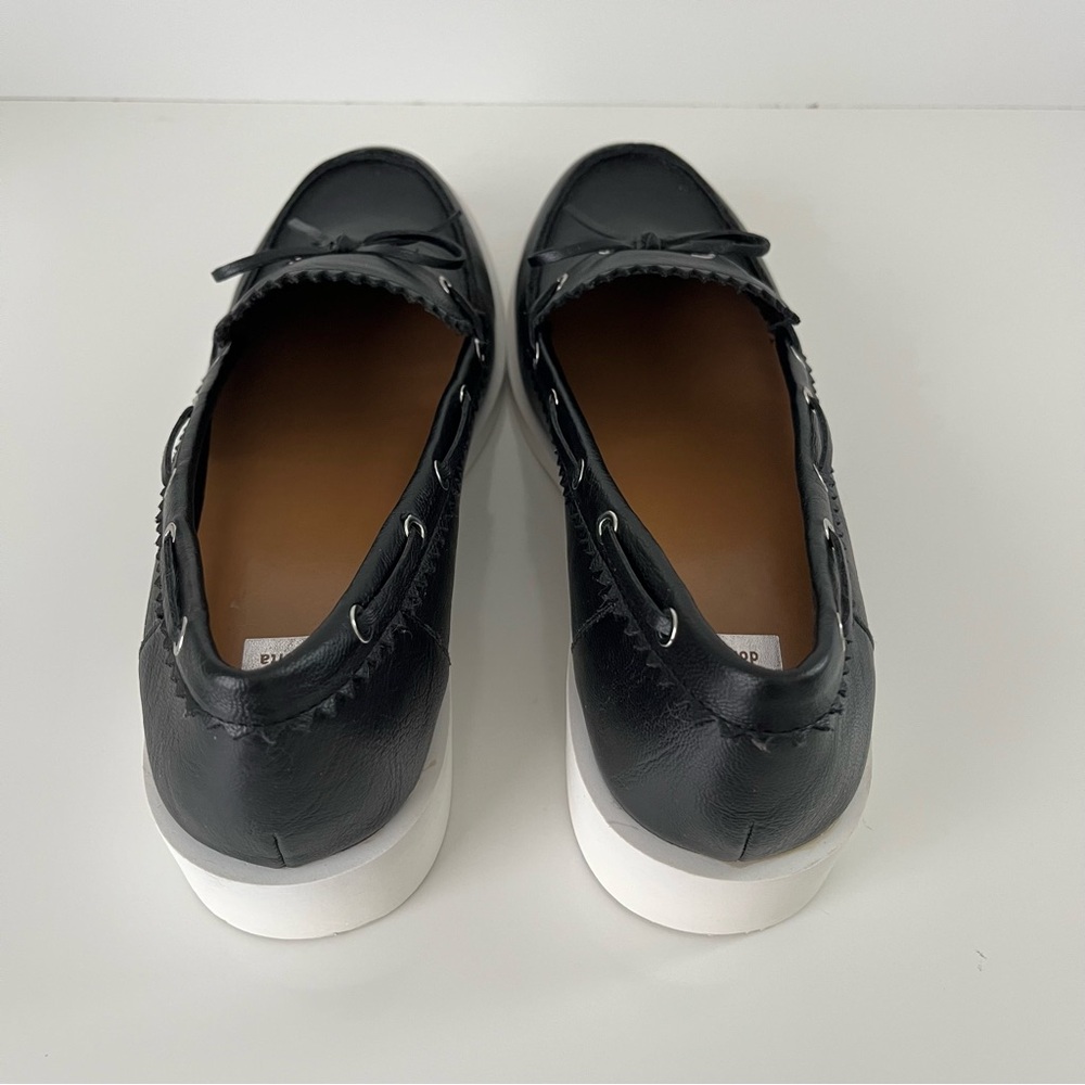 DOLCE VITA Lagoon Block Heeled Faux Leather Boat Shoe Loafer in Black NEW - Picture 9 of 13
